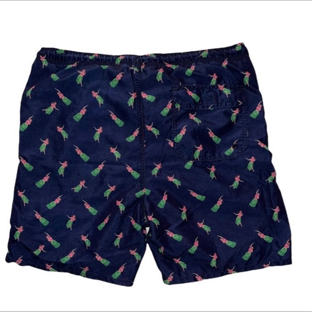 Ocean & Coast Navy Hula Girl Swim Shorts Sz M
